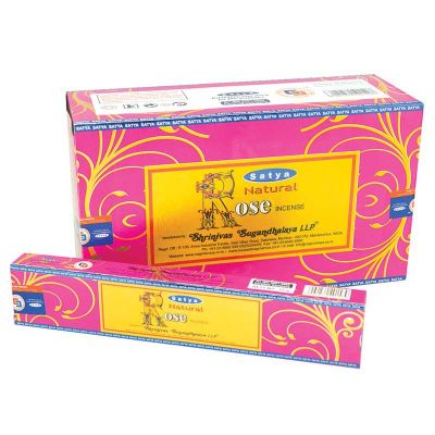 Satya Natural Rose Incense Sticks 15g – Soft Floral Aroma