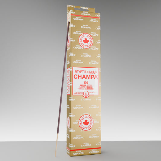 Bâtons d'encens Musc Égyptien Champa (Paquet de 100)
