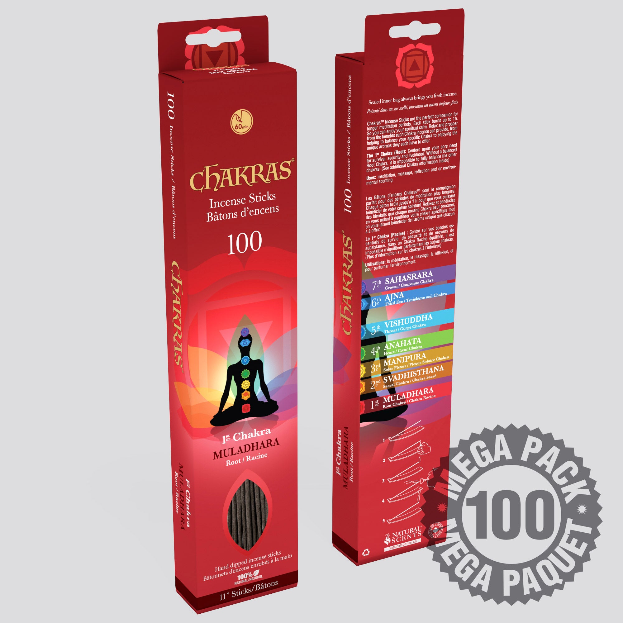 Chakras #01 Muladhara Incense Sticks (100 pack)