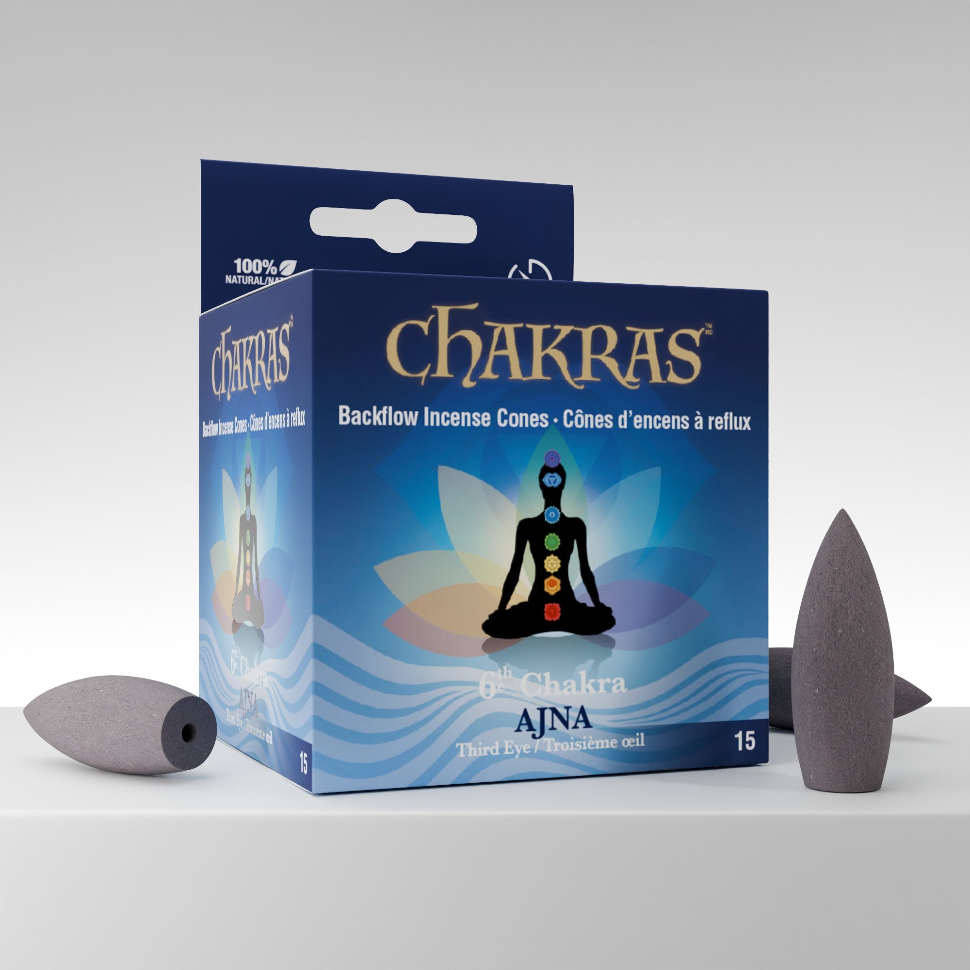 Chakras #06 Ajna Backflow Incense Cones
