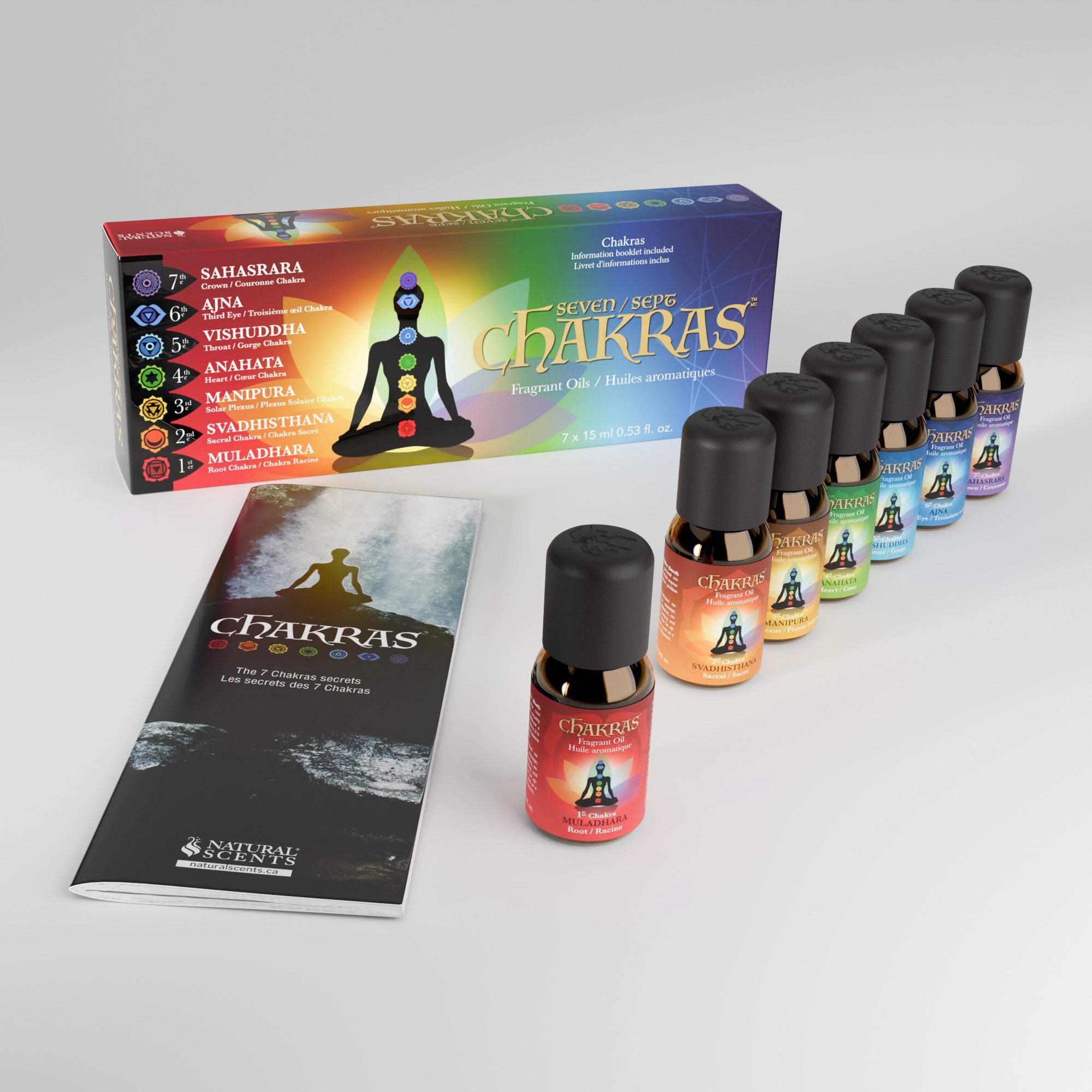 Seven Chakras Fragrant Oils Set – 7 x 15mL Chakra Balance Collection