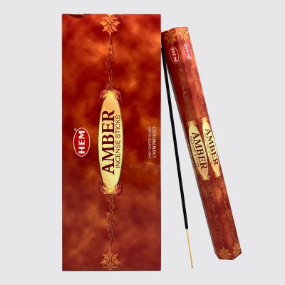 HEM Hexa Amber Incense Sticks – Warm Resinous Aroma | 20 Sticks