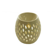 Cream Pebble Cutout Ceramic Oil Burner – Modern Essential Oil & Wax Melt Aromatherapy Diffuser