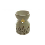 Botanical Wheat Pattern Ceramic Oil Burner – Elegant Essential Oil & Wax Melt Aromatherapy Diffuser