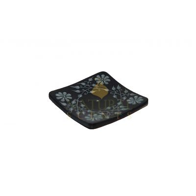 Soapstone Square Flowers Incense Plate