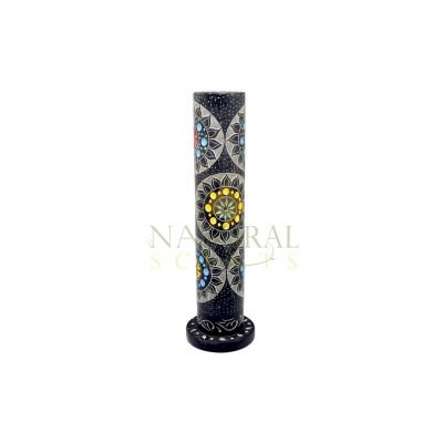 Soapstone Black Mandala Sun Incense Tower