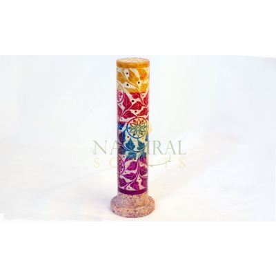Soapstone Colored Flowers Incense Tower