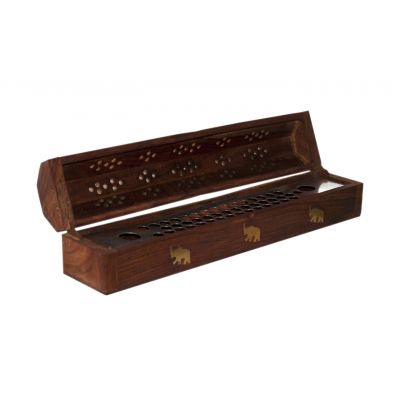 Brown Elephant Coffin Incense Holder
