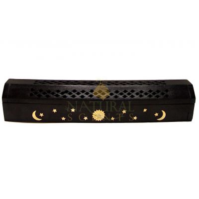 Black Moon Stars & Sun Coffin Incense Holder