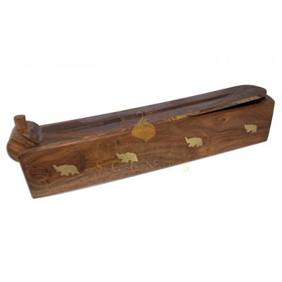 Elephant Incense Holder Box (Brown)